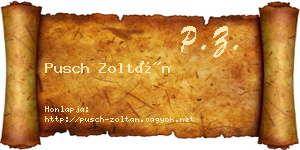 Pusch Zoltán névjegykártya